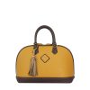 Antonia Leather Handbag in Goldenrod & Chocolate from ClaudiaG Collection at Moosestrum.com