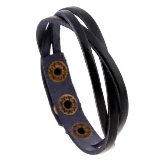 Braided Black Leather Bracelet from Tridente at Moosestrum.com