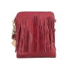 Flamingo Leather Fringe Handbag in Scarlet Red from ClaudiaG Collection at Moosestrum.com