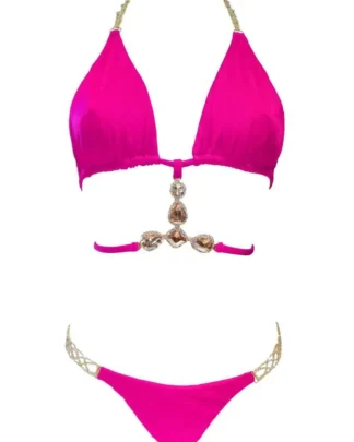 June Strappy Triangle Bikini in Pink from Regina's Desire at Moosestrum.com