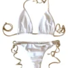 Maya Triangle Top & Thong Bottom in White from Regina's Desire