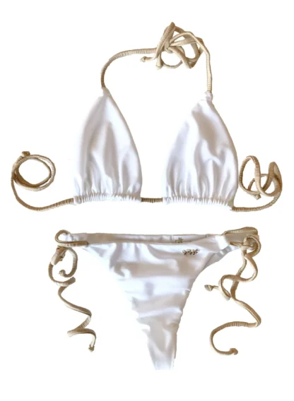 Maya Triangle Top & Thong Bottom in White from Regina's Desire