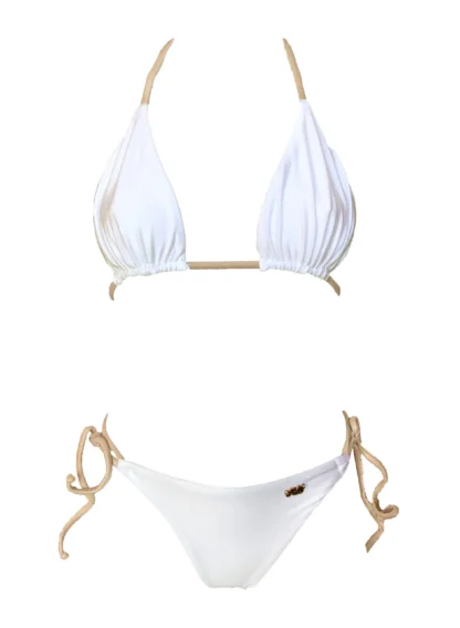 Maya Triangle Top & Thong Bottom in White from Regina's Desire