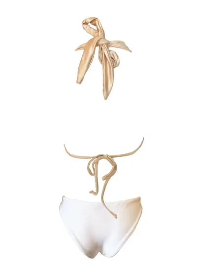 Mira Halter Top & Classic Bottom in White by Regina's Desire