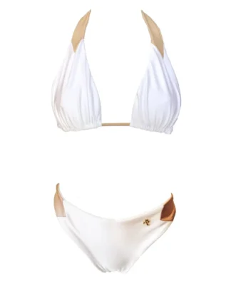 Mira Halter Top & Classic Bottom in White by Regina's Desire