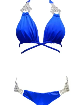 Nicole Halter Bikini in Blue from Regina's Desire at Moosestrum.com