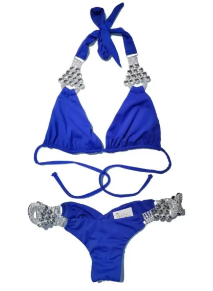 Nicole Halter Bikini in Blue from Regina's Desire at Moosestrum.com