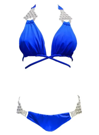 Nicole Halter Bikini in Blue from Regina's Desire at Moosestrum.com