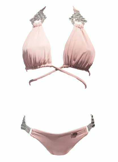 Nicole Halter Bikini in Powder Pink from Regina's Desire at Moosestrum.com