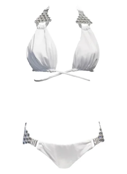 Nicole Halter Bikini in White from Regina's Desire at Moosestrum.com