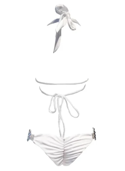 Nicole Halter Bikini in White from Regina's Desire at Moosestrum.com