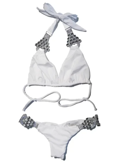 Nicole Halter Bikini in White from Regina's Desire at Moosestrum.com