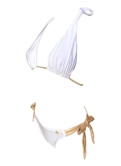 Regina's Desire Trish Halter Top & Tie Side Bottom in White