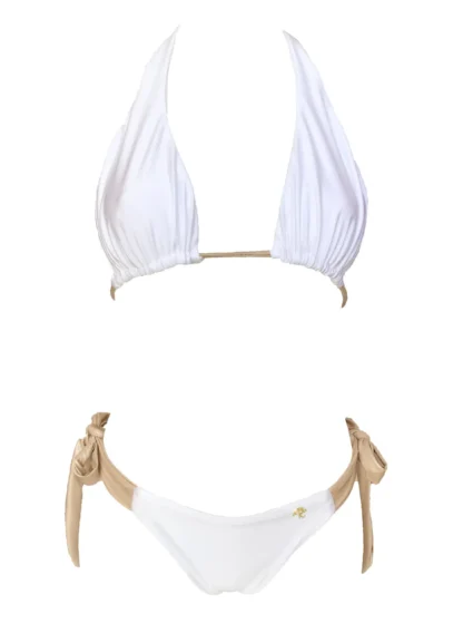 Regina's Desire Trish Halter Top & Tie Side Bottom in White