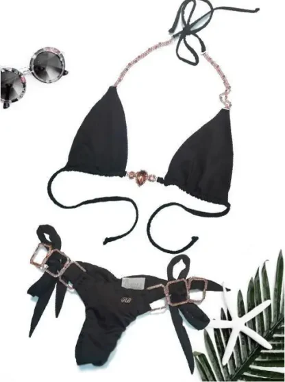 Tessa Triangle Bikini in Black from Regina's Desire at Moosestrum.com