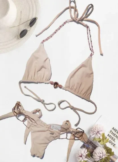 Tessa Triangle Bikini in Nude from Regina's Desire at Moosestrum.com