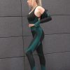 Trois Seamless Leggings & Sports Bra Set in Black with Teal from Savoy Active at Moosestrum.com