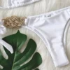 Woven Gold White Bikini with Tie Sides from Moosestrum at Moosestrum.com