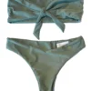 Zoey Bandeau Top & Classic Bottom in Khaki from Regina's Desire at Moosestrum.com