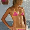 Pink & Yellow Bubble Gum Brazilian Tie Bikini from Freshkini at Moosestrum.com