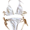 Regina's Desire Trish Halter Top & Tie Side Bottom in White