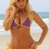 Yellow & Purple Sheer Tanga Tie Thong Bikini from FreshKini at Moosestrum.com