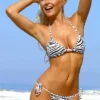 Zebra Print Connected Top & Brazilian Tie Bikini from FreshKini at Moosestrum.com