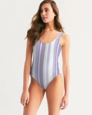 Lavender Stripes One-Piece Swimsuit