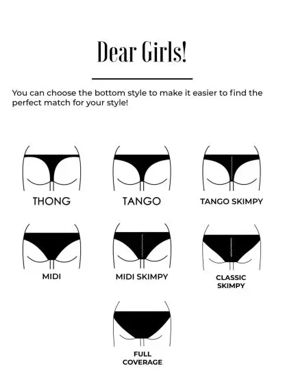 Regina's Desire Swimwear bottom styles