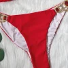 Gem & Crystal Bikini with Gold Chains in red from Moosestrum at Moosestrum.com