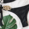 Woven Gold Black Bikini with Tie Sides from Moosestrum at Moosestrum.com