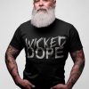 Man with white beard wearing Wicked Dope t-shirt