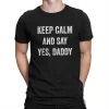 Model in keep calm and say yes daddy tee