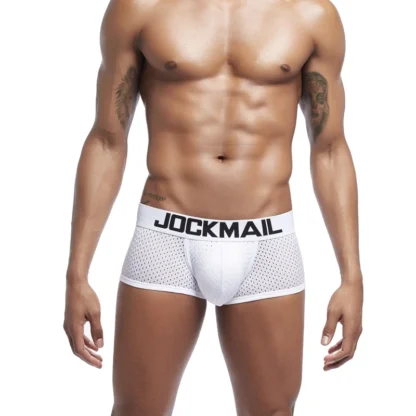 JOCKMAIL JM442 Mesh Full Boxer in White